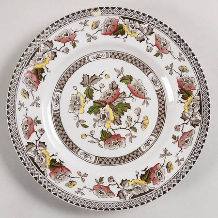 Jacobean Brown Multicolor Salad Plate