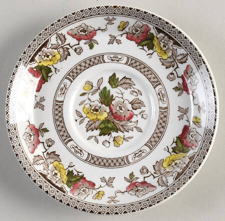 Jacobean Brown Multicolor Saucer