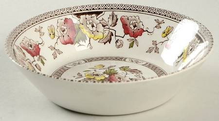 Jacobean Brown Multicolor Fruit/Dessert (Sauce) Bowl