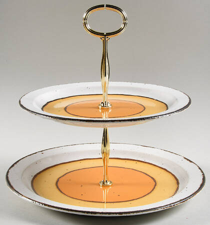 Sun 6 5/8"-10"  2 Tiered Serving Tray (Dp, Sp) HC