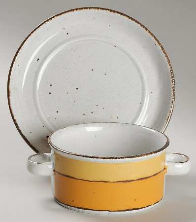 Sun Flat Cream Soup Bowl & Saucer Set