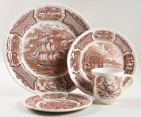 Fair Winds Brown 4 Piece Place Setting