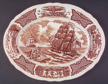 Fair Winds Brown 12" Oval Serving Platter