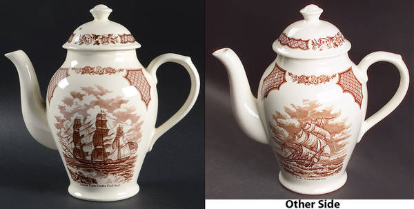 Fair Winds Brown Coffee Pot & Lid