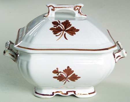Tea Leaf Square Covered Butter with Strainer