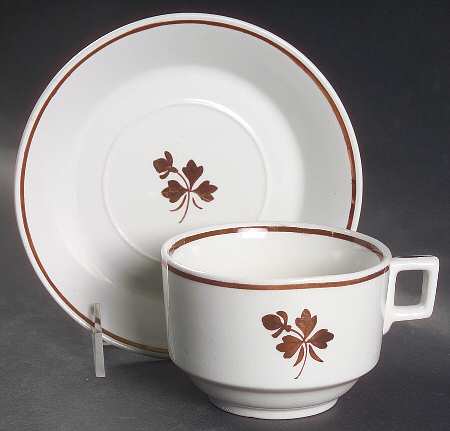 Tea Leaf Flat Cup & Saucer Set