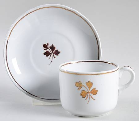 Tea Leaf Flat Cup & Saucer Set