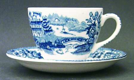 Tonquin Blue Flat Demitasse Cup & Saucer Set