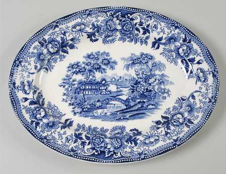 Tonquin Blue 12" Oval Serving Platter