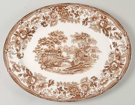Tonquin Brown 16" Oval Serving Platter