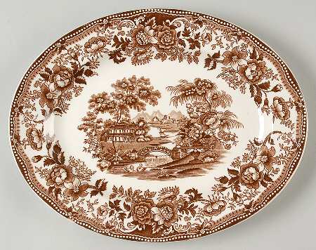 Tonquin Brown 12" Oval Serving Platter