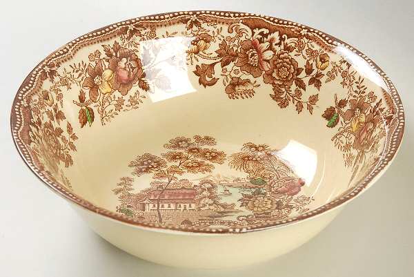 Tonquin Brown Multicolor 8" Round Vegetable Bowl