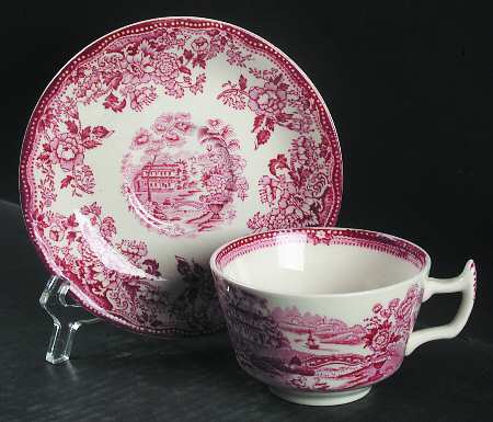 Tonquin Pink Flat Cup & Saucer Set