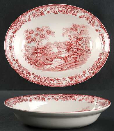 Tonquin Pink 8" Oval Vegetable Bowl