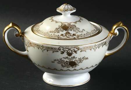 Augusta (Older, Gold Trim) Sugar Bowl & Lid