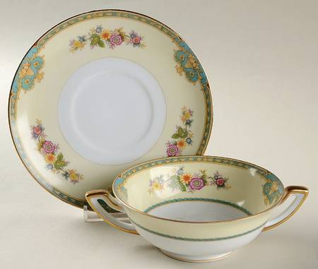 Madrid Footed Cream Soup Bowl & Saucer Set