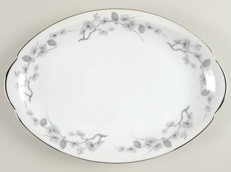 Silver Pine 12" Oval Serving Platter