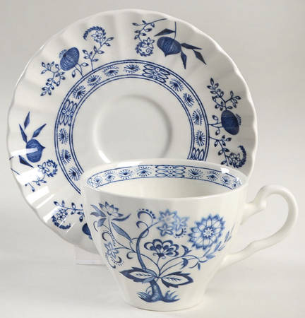 Blue Nordic Flat Cup & Saucer Set by J & G Meakin