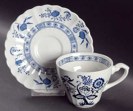 Blue Nordic Flat Cup & Saucer Set by J & G Meakin