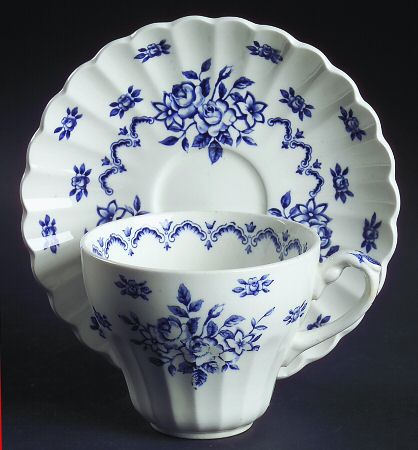 Chatsworth Blue Flat Cup & Saucer Set by J & G Meakin