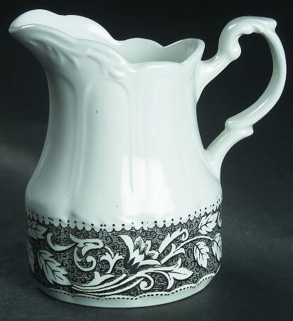Renaissance Black White Creamer by J & G Meakin