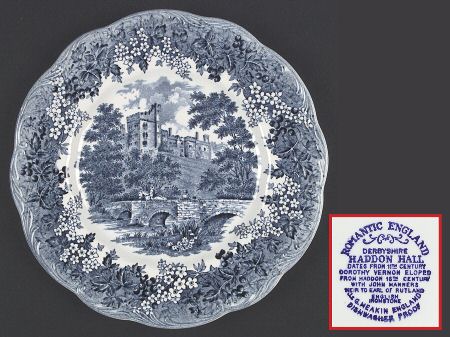 Romantic England Blue (Round Backstamp) by J &amp; G Meakin