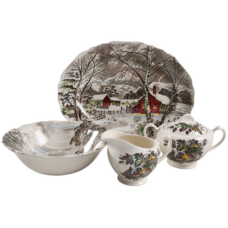 Welcome Home (Cream Background) 5 Piece Hostess Set by J & G Meakin
