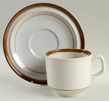 Brown Monterrey Flat Cup & Saucer Set