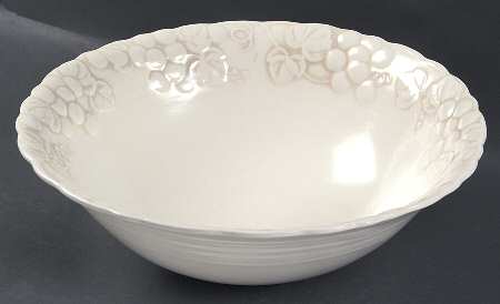 Antique Grape White 12" Large Salad Serving Bowl