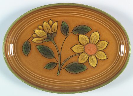 Dahlia Gold 9" Oval Serving Platter