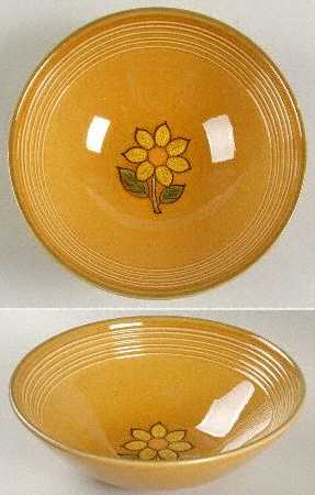 Dahlia Gold 8" Round Vegetable Bowl