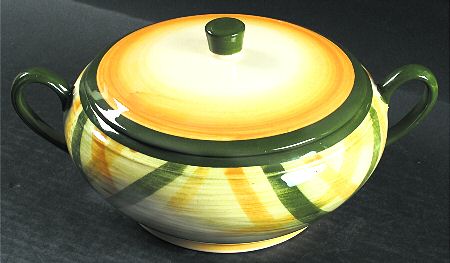 Gingham Green 1.5 Qt Round Covered Casserole