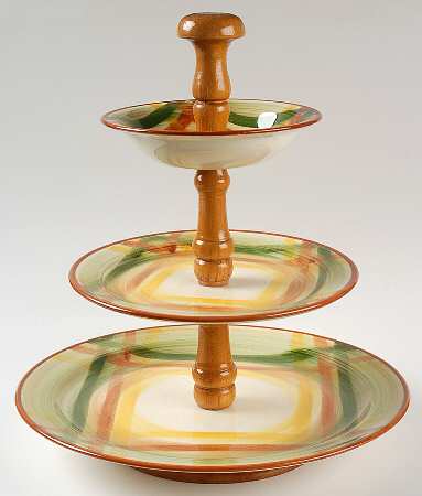 Homespun 3-Tiered Serving Tray (DP, SP, FR)