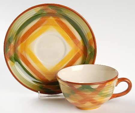 Homespun Flat Cup & Saucer Set