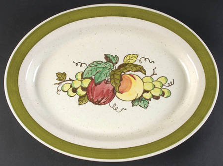 Provincial Fruit Green 16" Oval Serving Platter