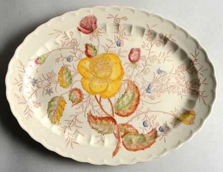 Vernon Rose Yellow 13" Oval Serving Platter