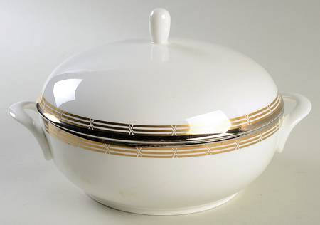Accent Gold Round Covered Vegetable