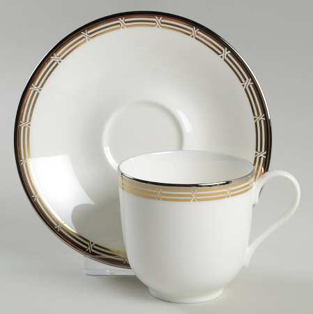 Accent Gold Flat Cup & Saucer Set