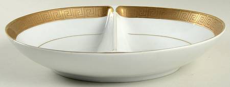 Athena 10" Oval Divided Vegetable Bowl