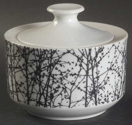 Birches Black Sugar Bowl & Lid