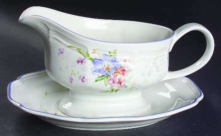 Blue Bouquet Gravy Boat & Underplate
