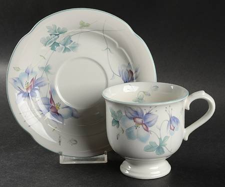 Blue Garden Footed Cup & Saucer Set