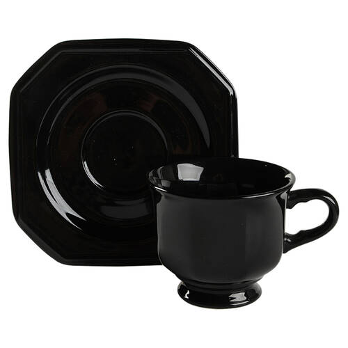 Black Tea Footed Cup & Saucer Set