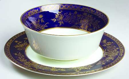 Buckingham Cobalt Blue Gravy Boat with Attached Underplate