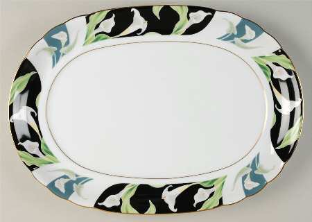 Calla Lily 14" Oval Serving Platter