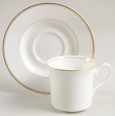 Century Gold Flat Cup & Saucer Set