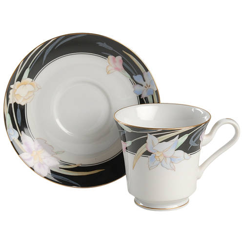 Charisma Black Footed Cup & Saucer Set