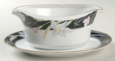 Charisma Black Gravy Boat & Underplate