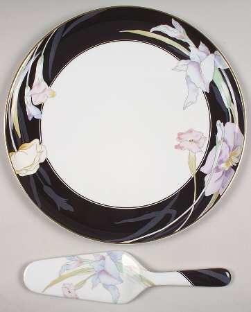 Charisma Black Cake Plate & Server Set (Boxed)