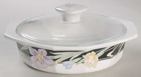 Charisma Black 1 Pt Round Covered Casserole